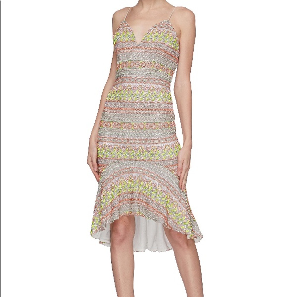 Alice+Olivia Amina Sweetheart Beaded Dress